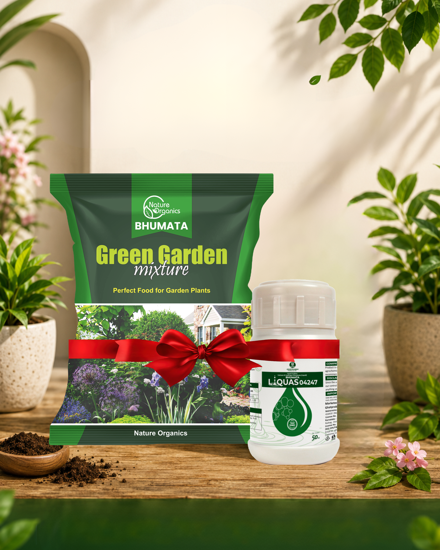 Bhumata Green Garden Mixture 1KG + Liquas 04247 50ML.